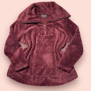 Lane Bryant Plush Fleece Pullover 1/4 Zip‎ Jacket – Size 14/16 – Red